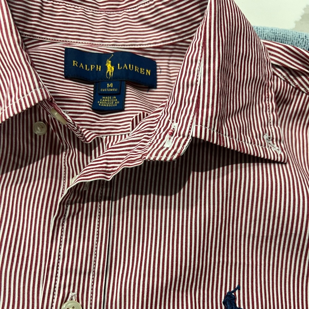 Ralph Lauren Red Striped Boys Shirt
